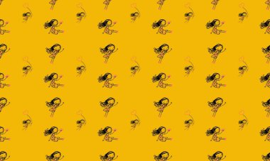 Farklı aksesuarlara sahip renkli arkaplan