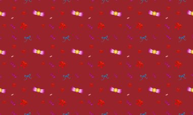 Farklı aksesuarlara sahip renkli arkaplan