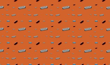 Farklı aksesuarlara sahip renkli arkaplan