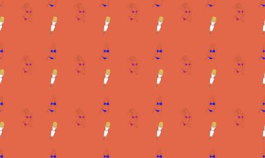 Farklı aksesuarlara sahip renkli arkaplan