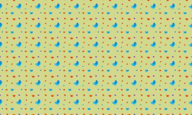 Farklı aksesuarlara sahip renkli arkaplan