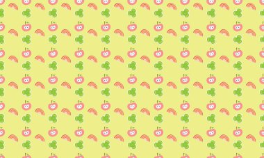 Farklı aksesuarlara sahip renkli arkaplan