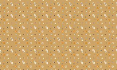 Farklı aksesuarlara sahip renkli arkaplan