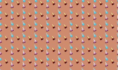 Farklı aksesuarlara sahip renkli arkaplan