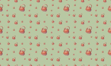 Farklı aksesuarlara sahip renkli arkaplan