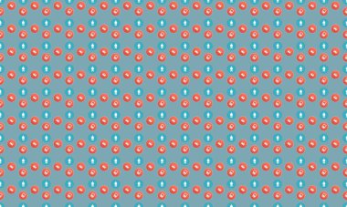 Farklı aksesuarlara sahip renkli arkaplan