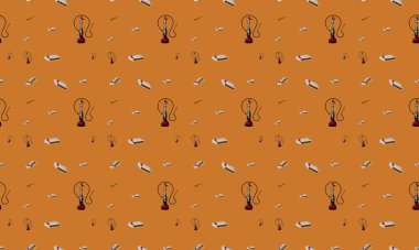 Farklı aksesuarlara sahip renkli arkaplan