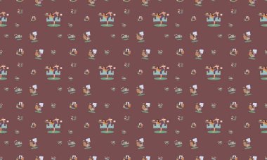 Farklı aksesuarlara sahip renkli arkaplan