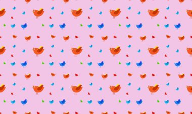 Farklı aksesuarlara sahip renkli arkaplan