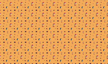 Farklı aksesuarlara sahip renkli arkaplan