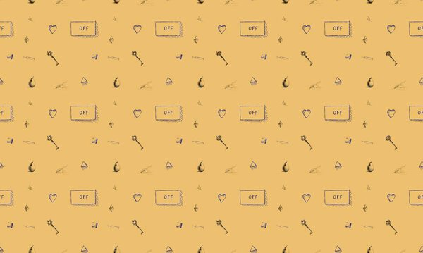 Цветной фон с различными аксессуарами