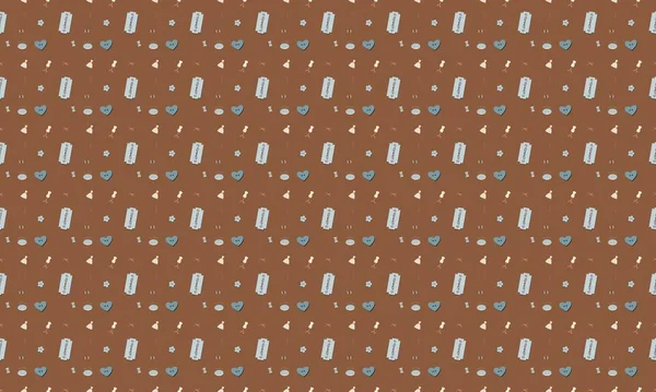 Farklı aksesuarlara sahip renkli arkaplan