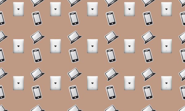 Colored background with different accessories