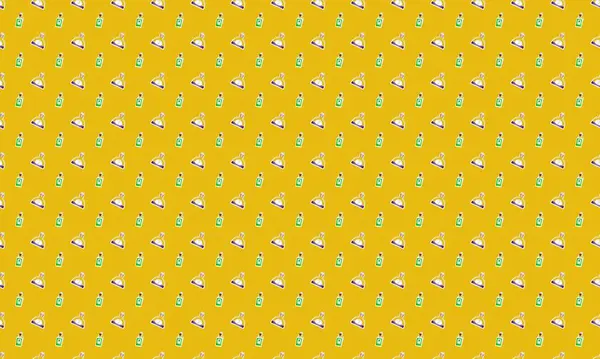 Farklı aksesuarlara sahip renkli arkaplan