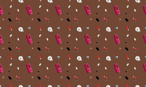 Colored background with different accessories