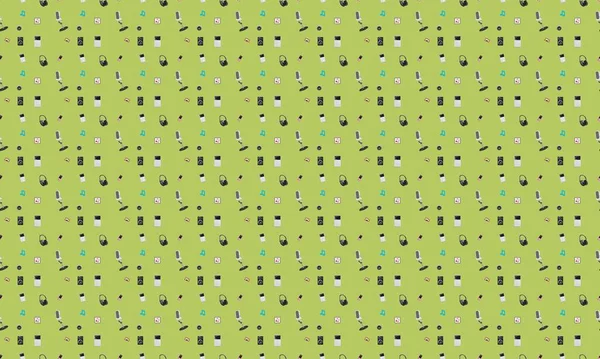 Farklı aksesuarlara sahip renkli arkaplan