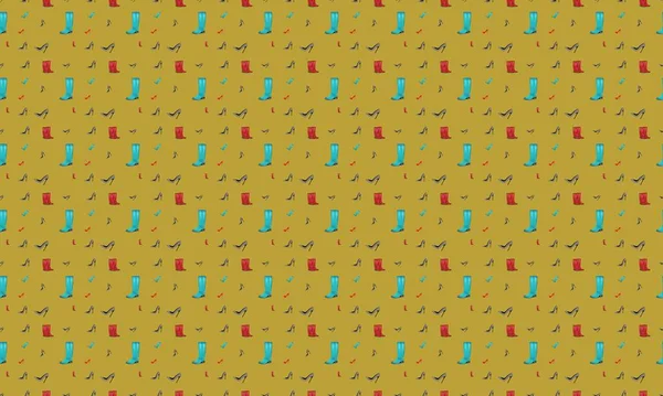 Farklı aksesuarlara sahip renkli arkaplan