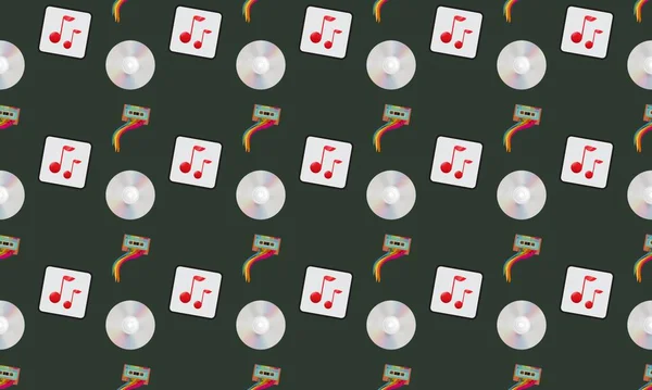 Farklı aksesuarlara sahip renkli arkaplan