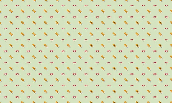 Farklı aksesuarlara sahip renkli arkaplan