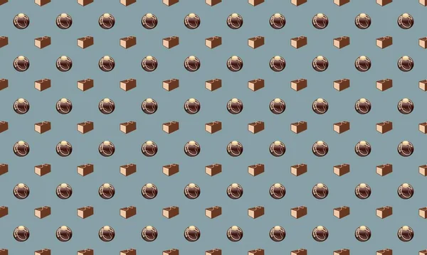 Farklı aksesuarlara sahip renkli arkaplan