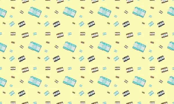 Farklı aksesuarlara sahip renkli arkaplan