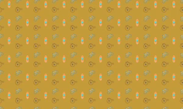 Farklı aksesuarlara sahip renkli arkaplan