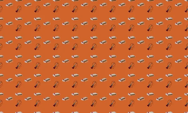 Farklı aksesuarlara sahip renkli arkaplan