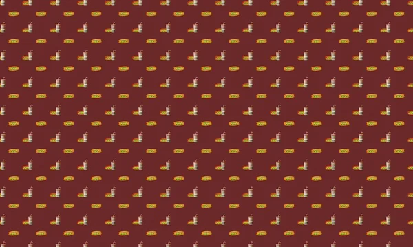 Farklı aksesuarlara sahip renkli arkaplan