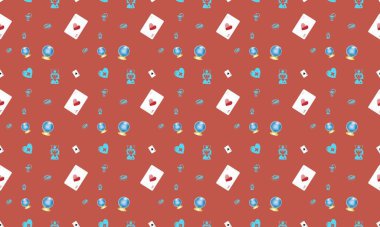 Farklı aksesuarlara sahip renkli arkaplan