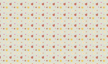 Farklı aksesuarlara sahip renkli arkaplan