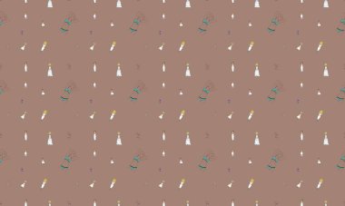 Farklı aksesuarlara sahip renkli arkaplan