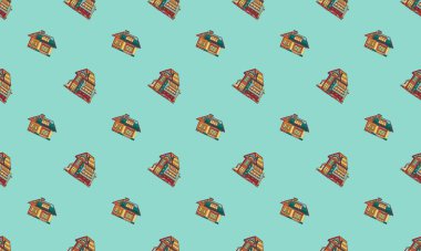 Farklı aksesuarlara sahip renkli arkaplan