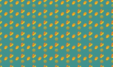 Farklı aksesuarlara sahip renkli arkaplan