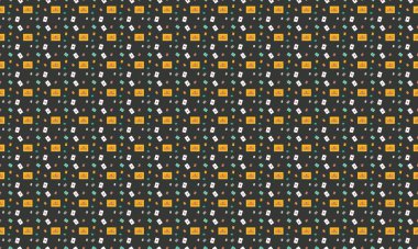 Farklı aksesuarlara sahip renkli arkaplan