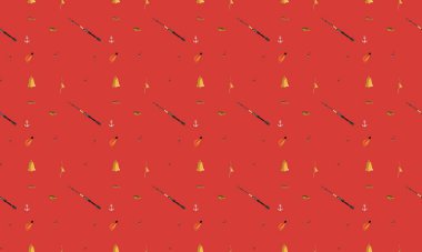 Farklı aksesuarlara sahip renkli arkaplan