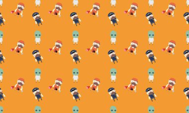 Farklı aksesuarlara sahip renkli arkaplan