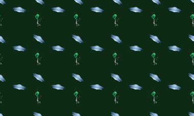 Farklı aksesuarlara sahip renkli arkaplan