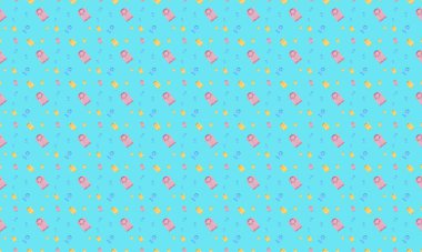 Farklı aksesuarlara sahip renkli arkaplan