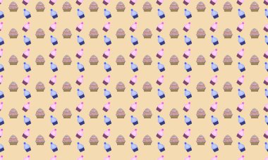 Farklı aksesuarlara sahip renkli arkaplan