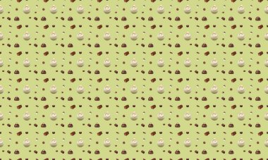 Farklı aksesuarlara sahip renkli arkaplan