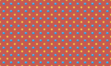 Farklı aksesuarlara sahip renkli arkaplan