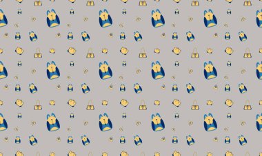 Farklı aksesuarlara sahip renkli arkaplan