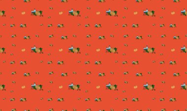 Farklı aksesuarlara sahip renkli arkaplan