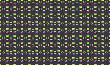 Farklı aksesuarlara sahip renkli arkaplan