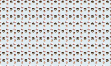 Farklı aksesuarlara sahip renkli arkaplan