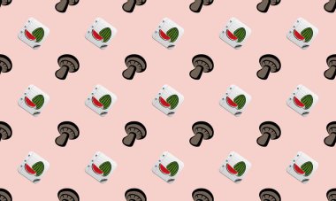 Farklı aksesuarlara sahip renkli arkaplan