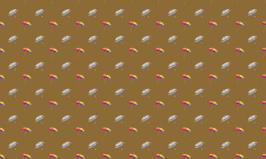 Farklı aksesuarlara sahip renkli arkaplan