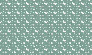 Farklı aksesuarlara sahip renkli arkaplan