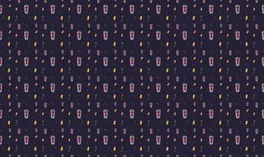 Farklı aksesuarlara sahip renkli arkaplan