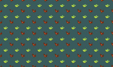 Farklı aksesuarlara sahip renkli arkaplan